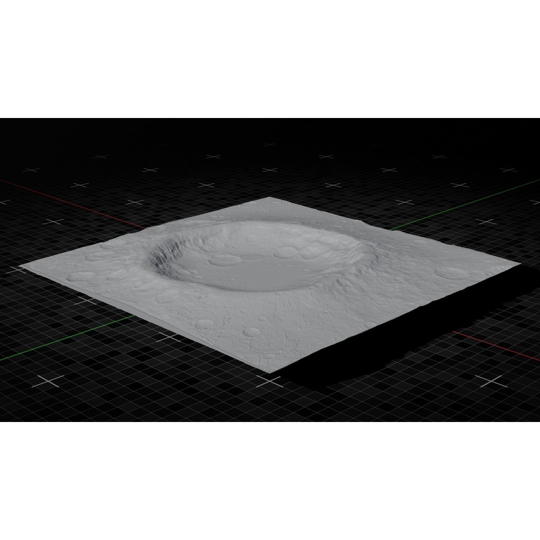 Moon Crater 2 3D Model – High Poly Terrain with 8K Textures - View 6