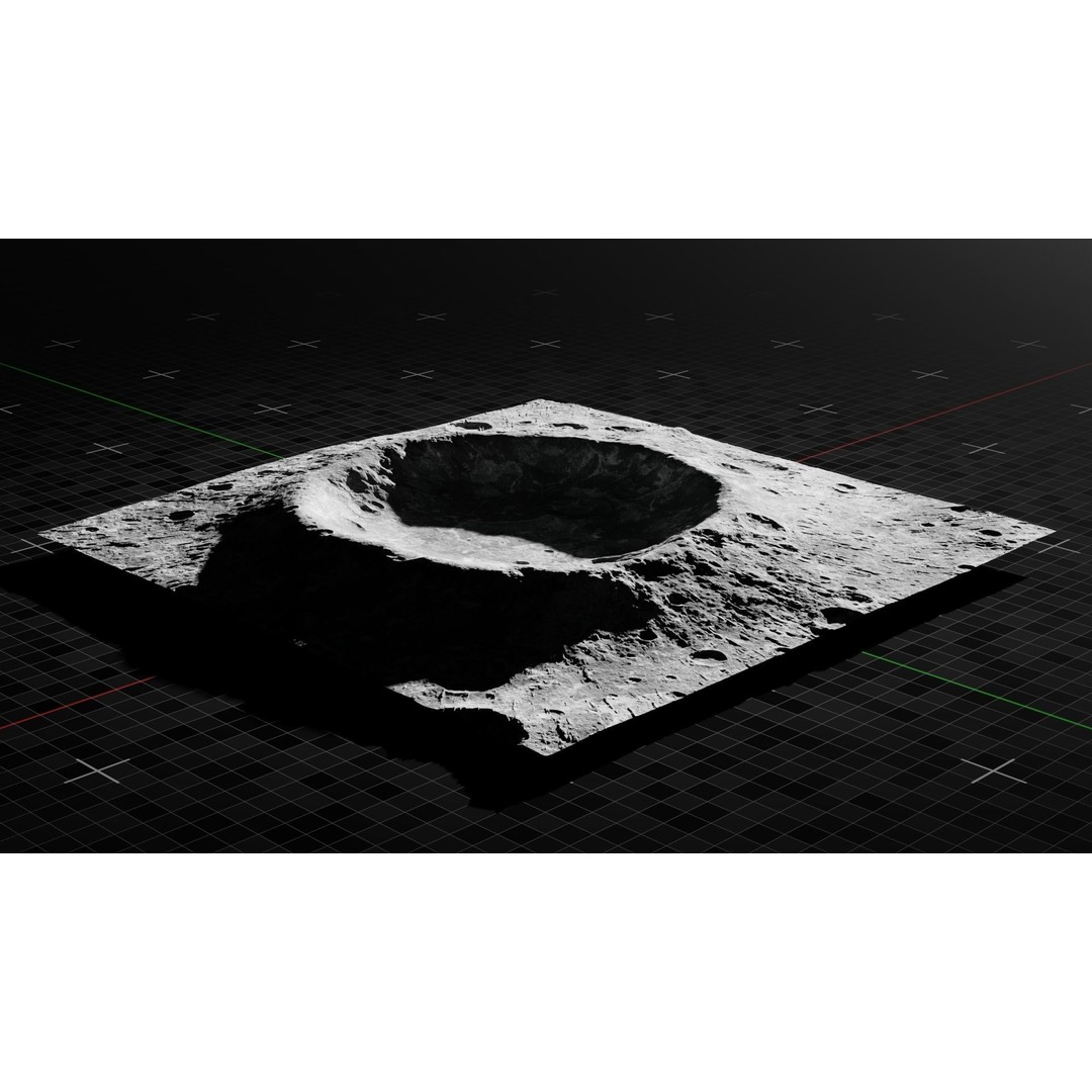 Moon Crater 2 3D Model – High Poly Terrain with 8K Textures - View 7
