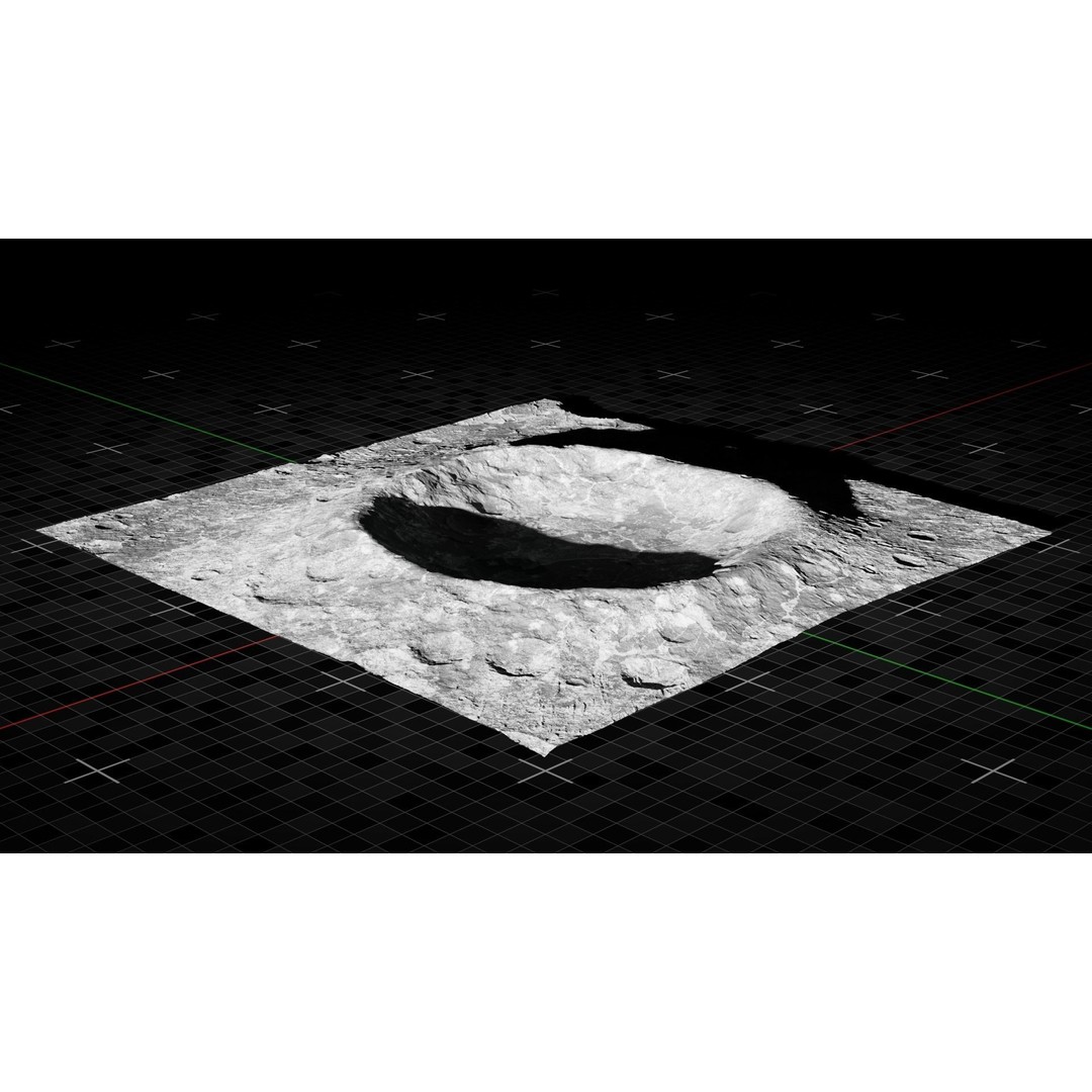 Moon Crater 2 3D Model – High Poly Terrain with 8K Textures - View 9