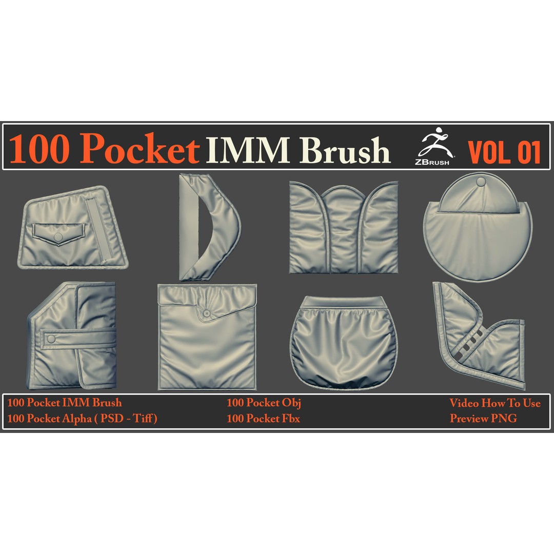 Pocket IMM Brush 3D Model – 100 High-Quality FBX & OBJ Files - View 13