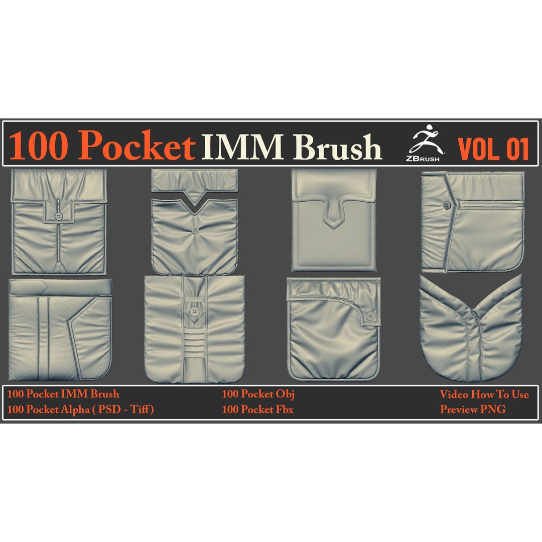 Pocket IMM Brush 3D Model – 100 High-Quality FBX & OBJ Files - View 8