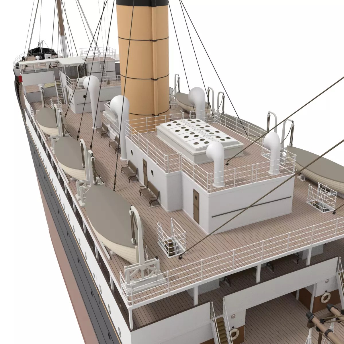 Steam Ship - Low-Poly Game-Ready 3D Model - View 9