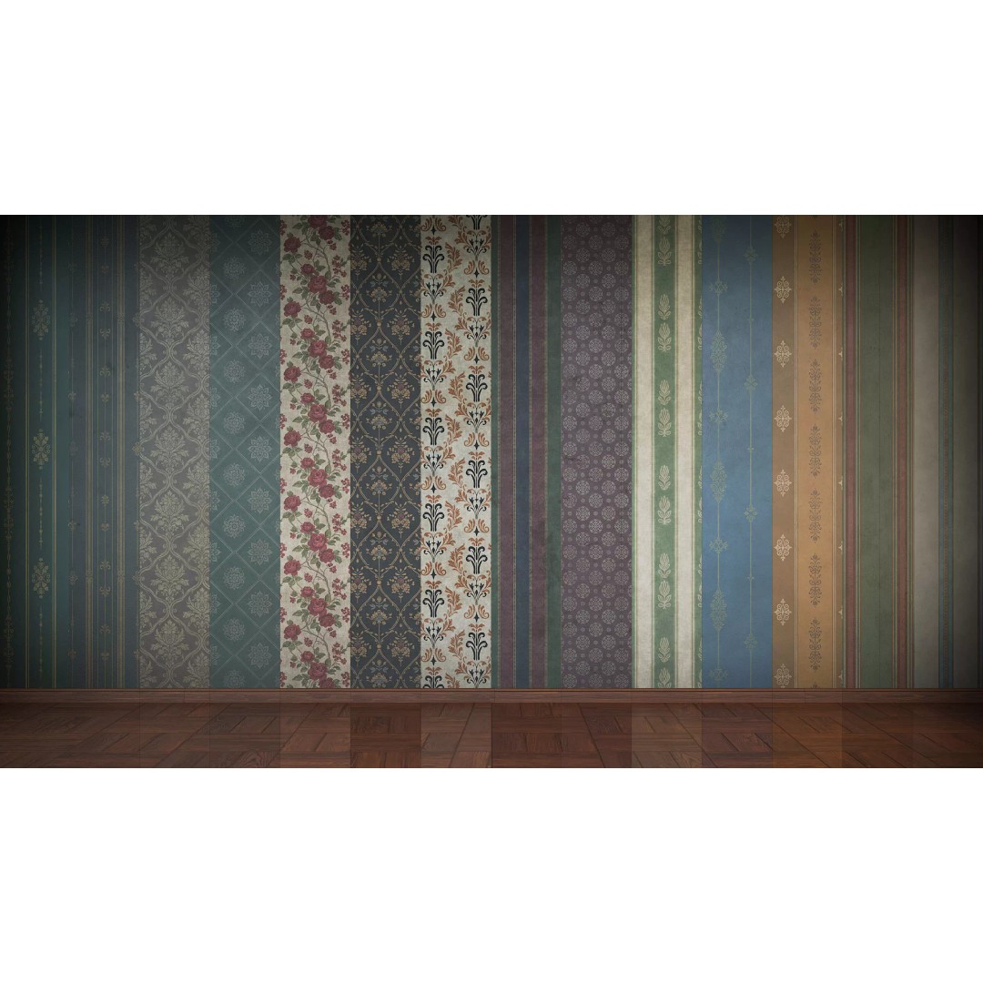 Vintage Wallpaper 3D Model – Antique PBR Textures for Unity & Unreal - View 3