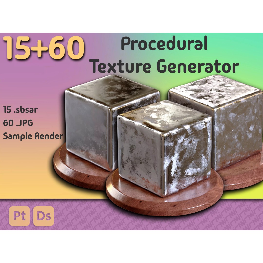 15 Procedural Texture Generators 3D Model – 60 Textures, SBSAR & JPEG - View 2
