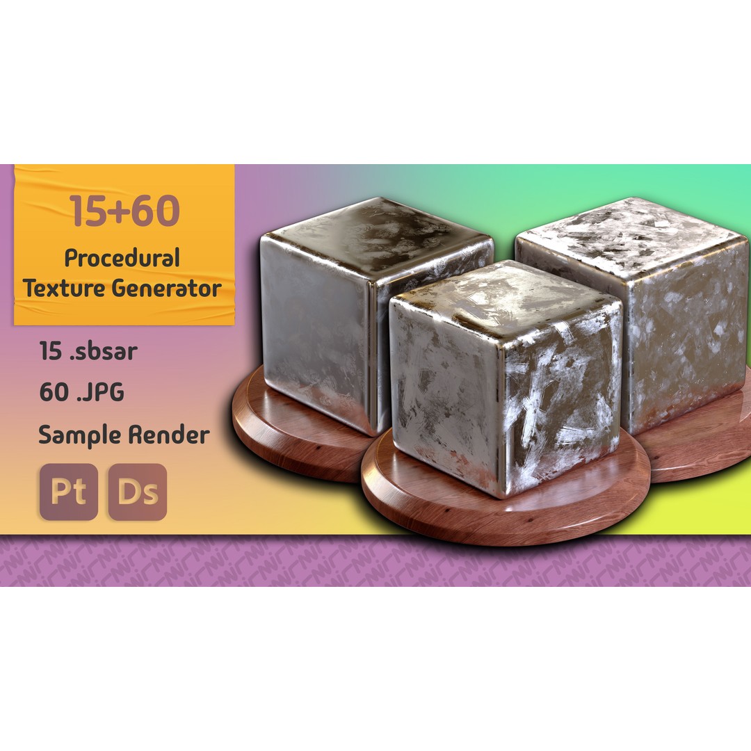 15 Procedural Texture Generators 3D Model – 60 Textures, SBSAR & JPEG - View 3