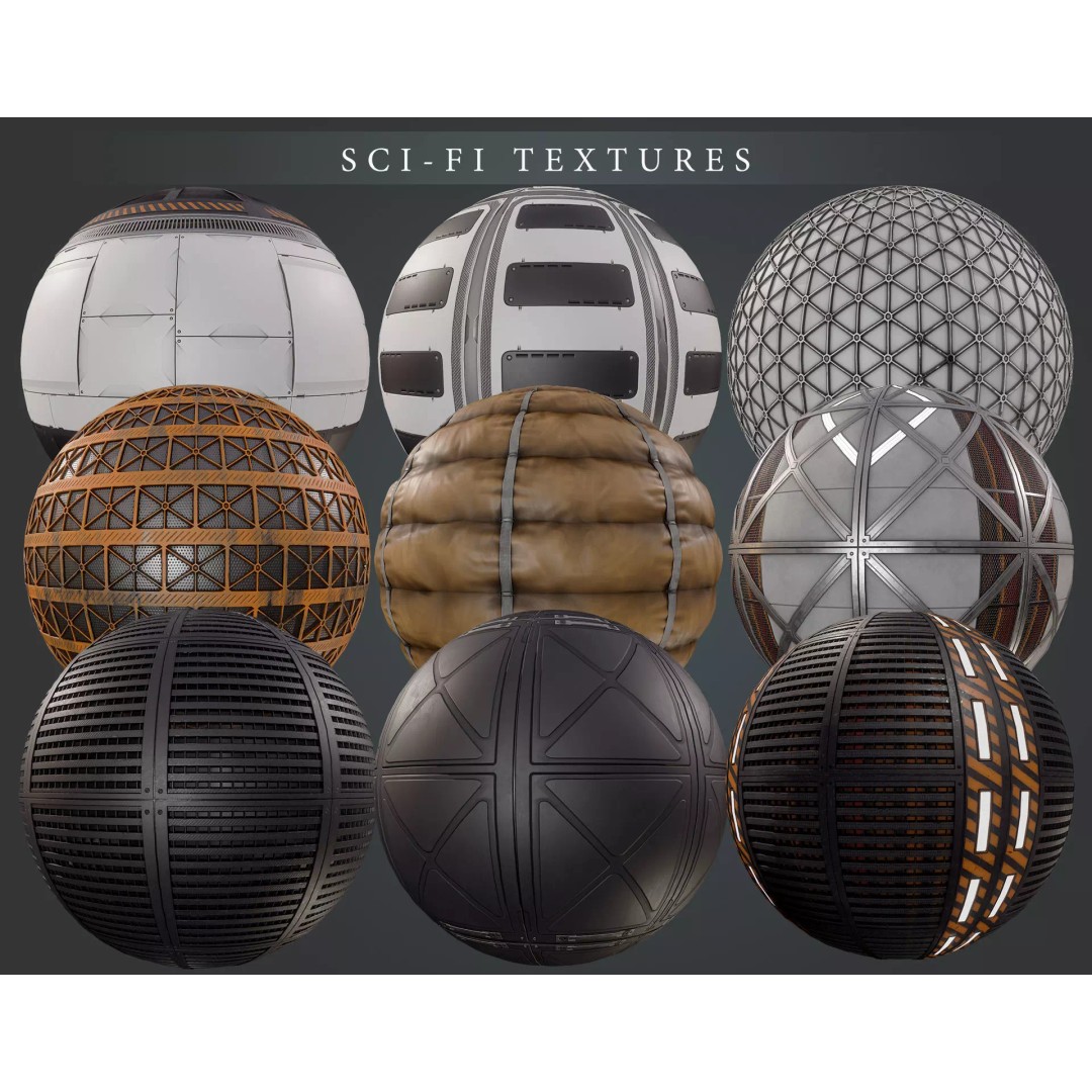 Sci-Fi PBR Texture Pack – 16 Game-Ready Materials, TGA - View 2