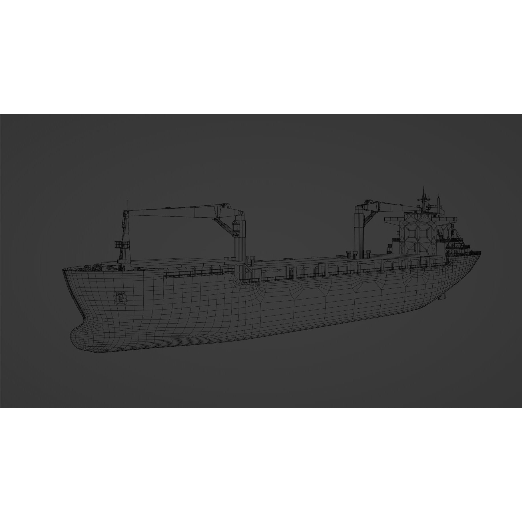 Cargo Ship - Low-Poly Game-Ready 3D Model - View 10