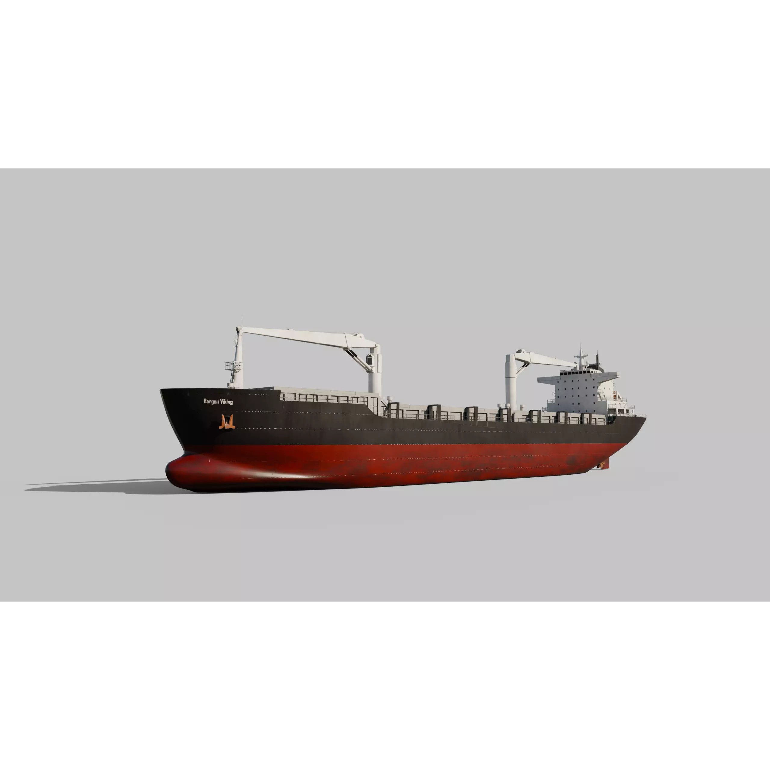 Cargo Ship - Low-Poly Game-Ready 3D Model - View 2