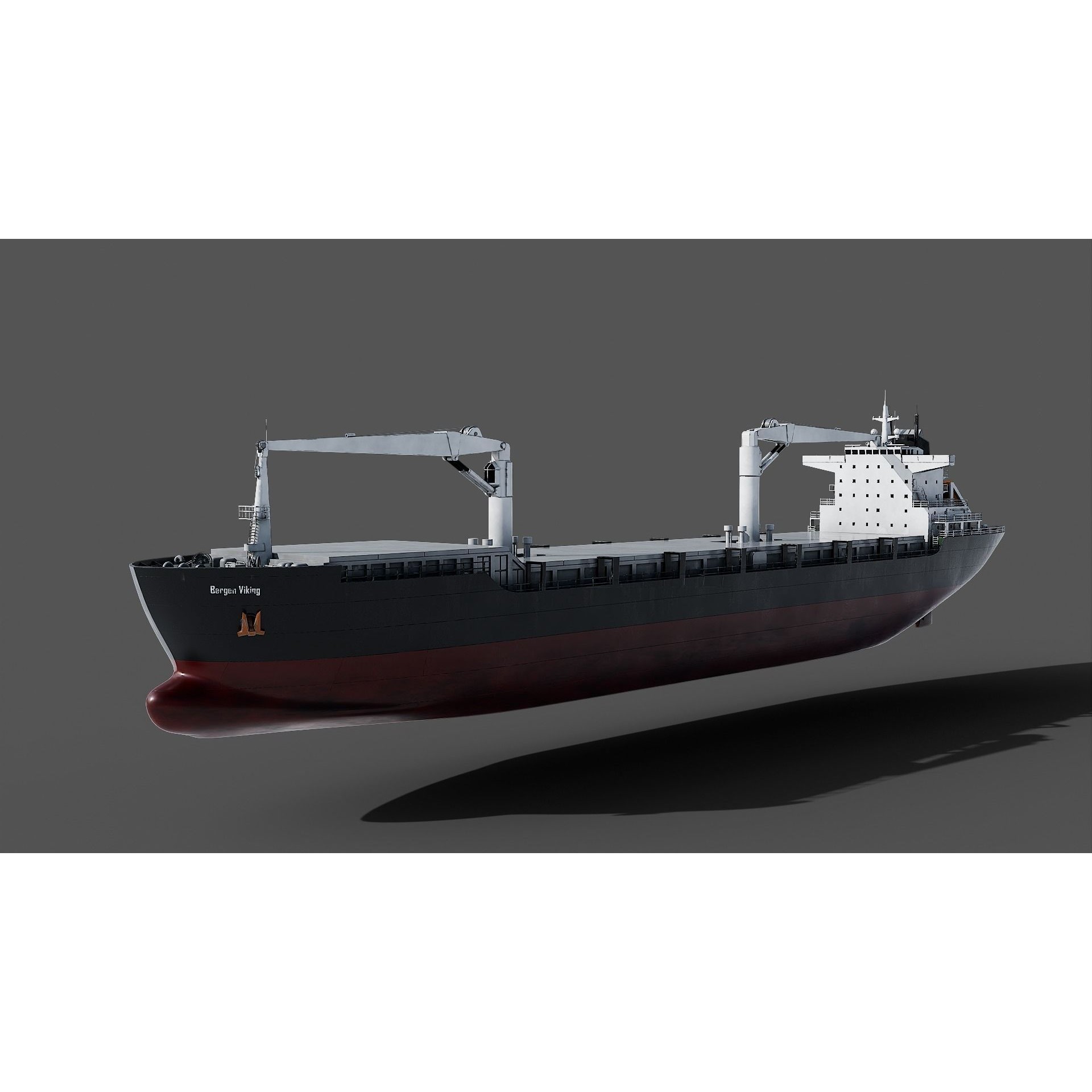 Cargo Ship - Low-Poly Game-Ready 3D Model - View 4