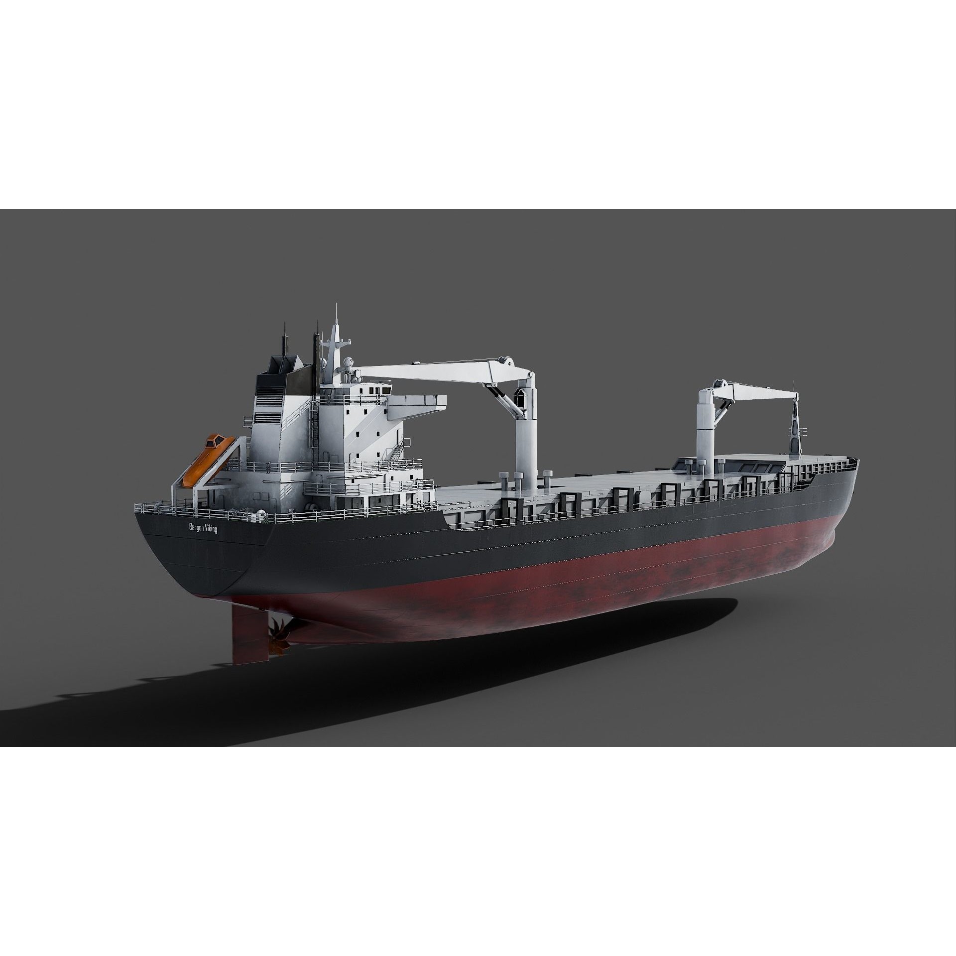 Cargo Ship - Low-Poly Game-Ready 3D Model - View 5