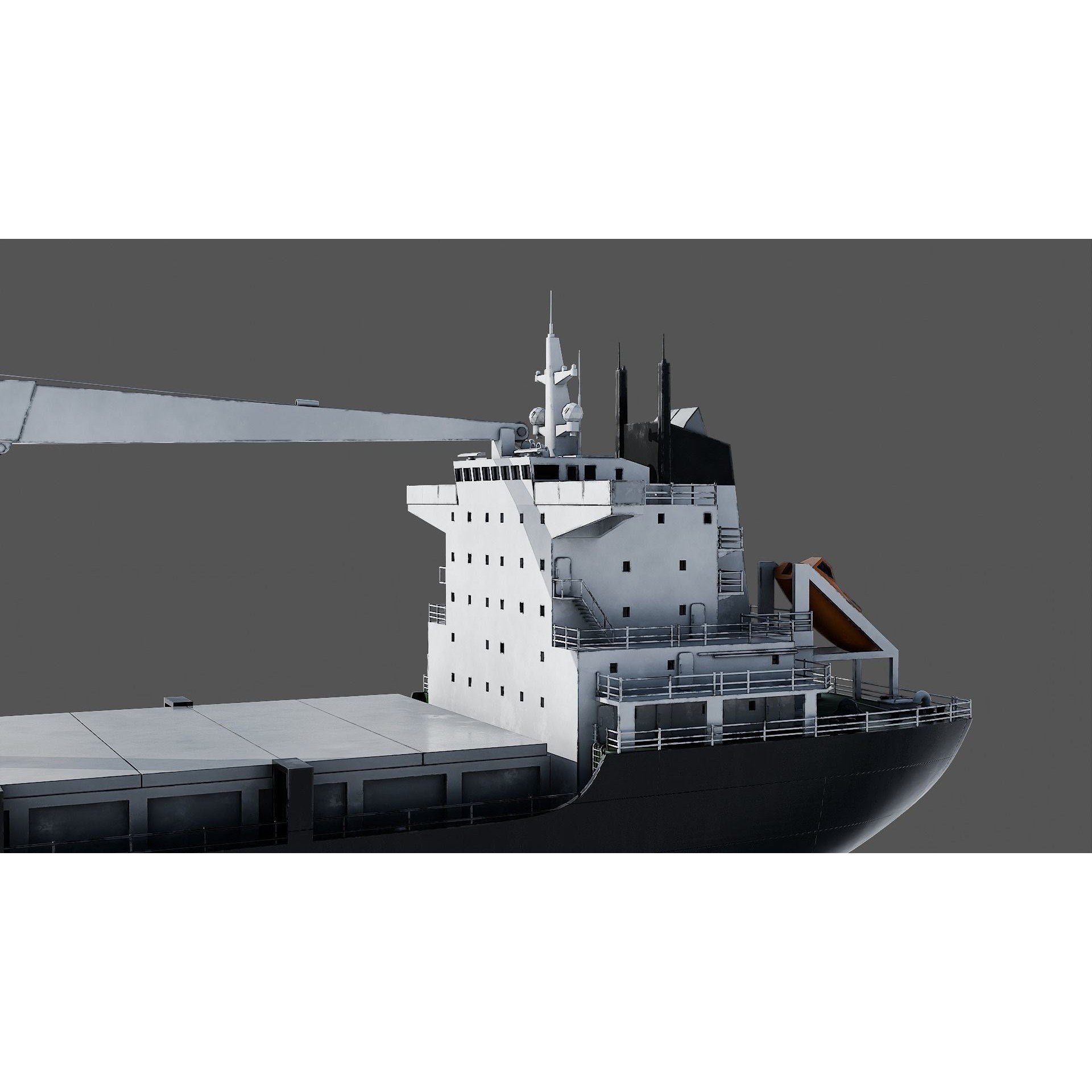 Cargo Ship - Low-Poly Game-Ready 3D Model - View 7