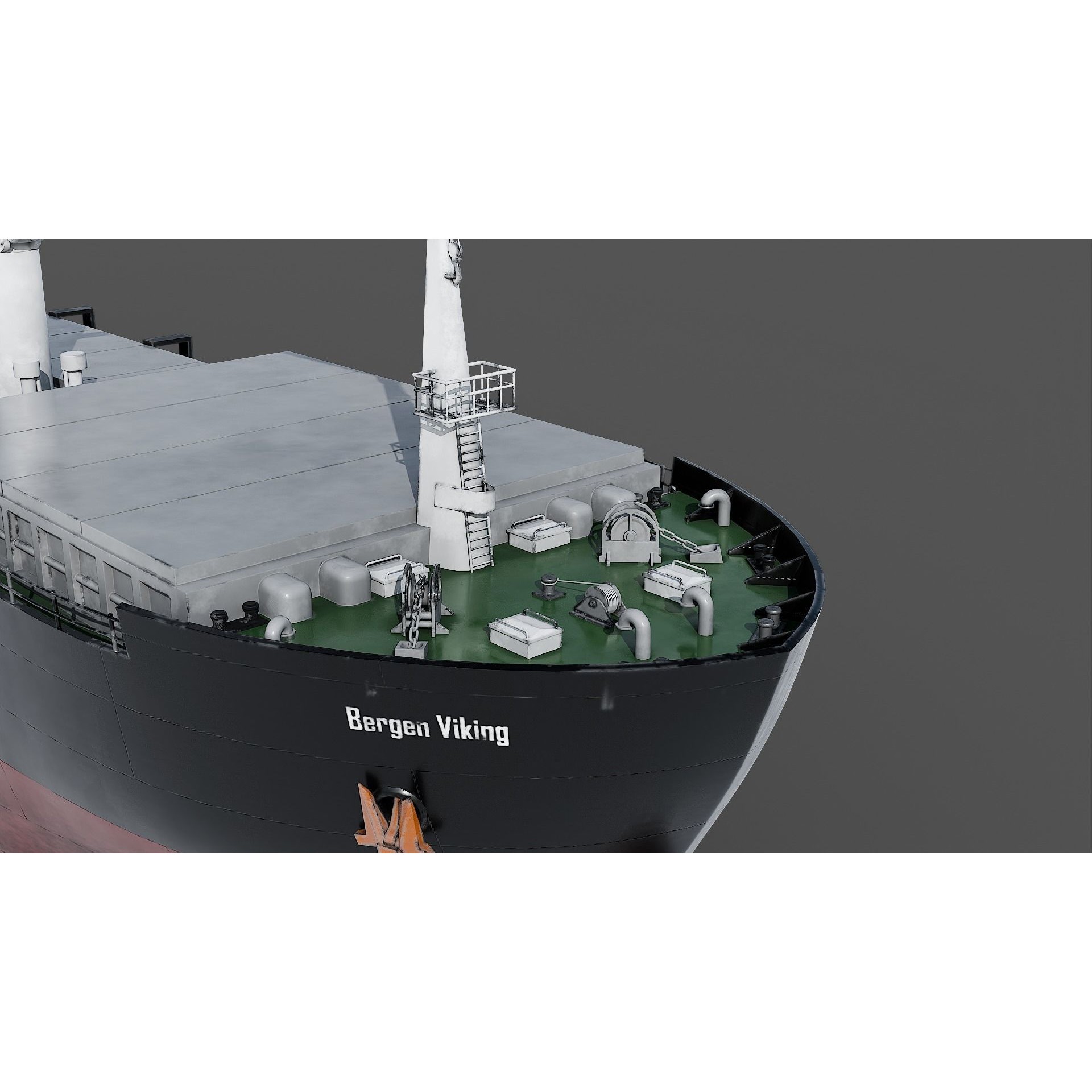 Cargo Ship - Low-Poly Game-Ready 3D Model - View 8