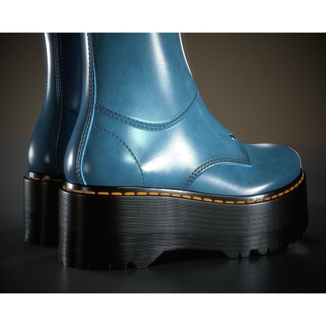 Dr. Martens Jetta Hi Max 3D Model – Low Poly Game-Ready Asset, FBX, OBJ