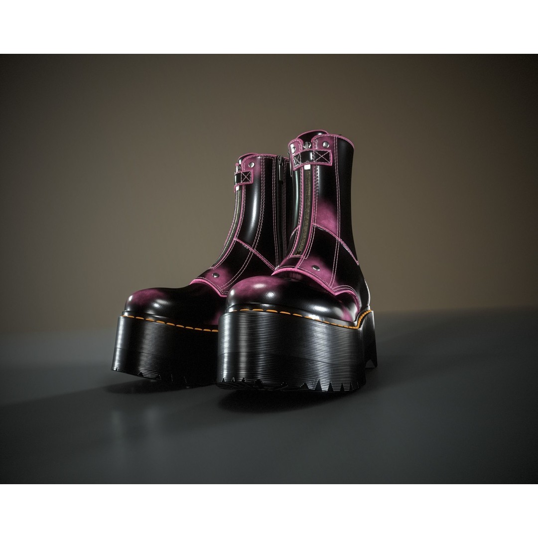 Dr. Martens Jetta Hi Max 3D Model – Low Poly Game-Ready Asset, FBX, OBJ - View 11
