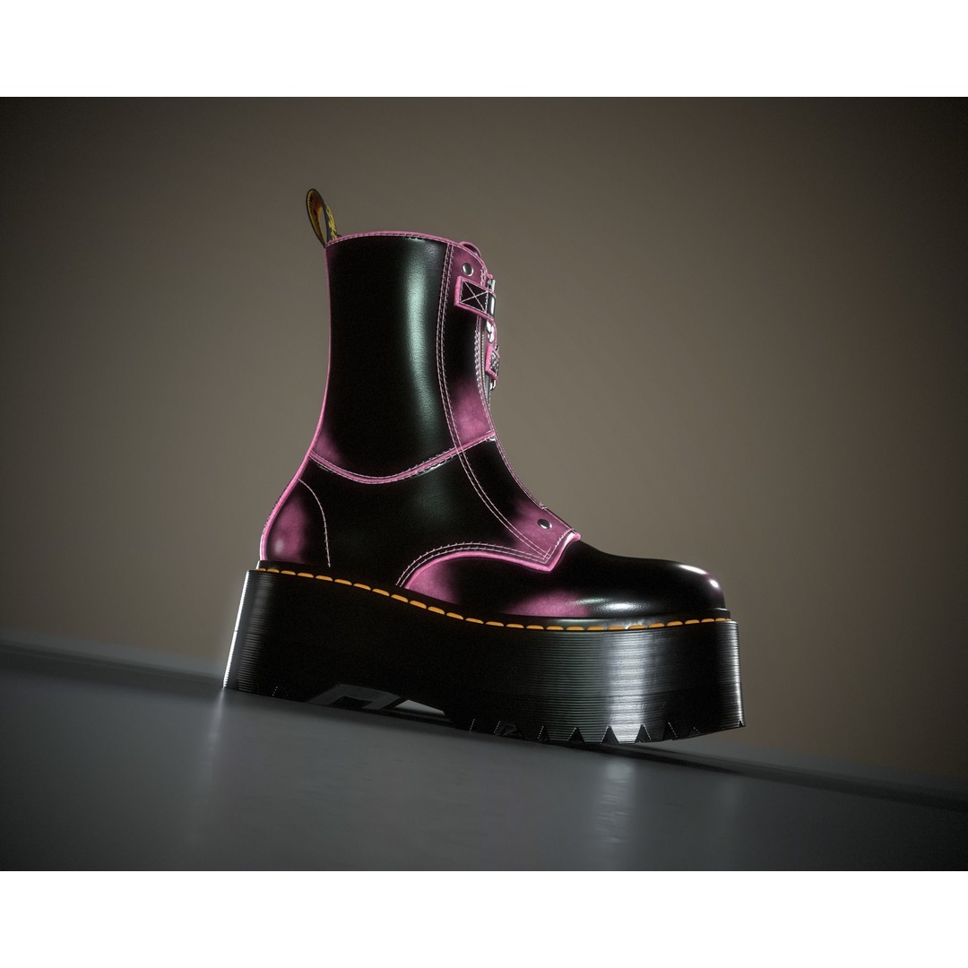 Dr. Martens Jetta Hi Max 3D Model – Low Poly Game-Ready Asset, FBX, OBJ - View 13