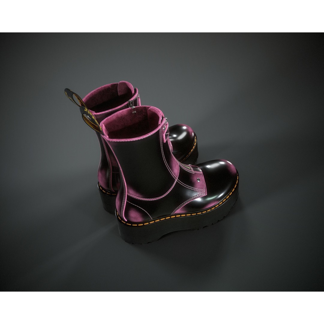 Dr. Martens Jetta Hi Max 3D Model – Low Poly Game-Ready Asset, FBX, OBJ - View 14