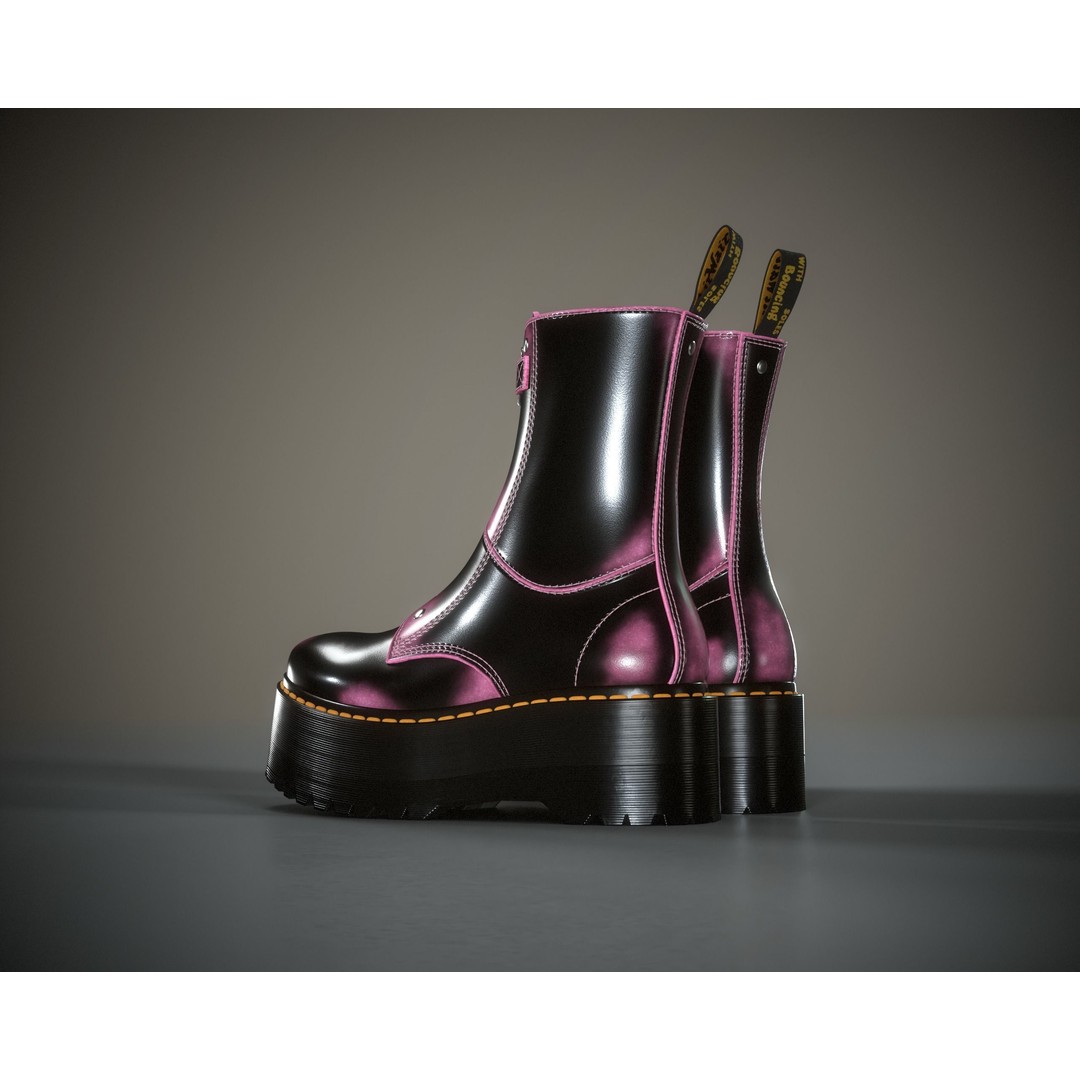 Dr. Martens Jetta Hi Max 3D Model – Low Poly Game-Ready Asset, FBX, OBJ - View 15