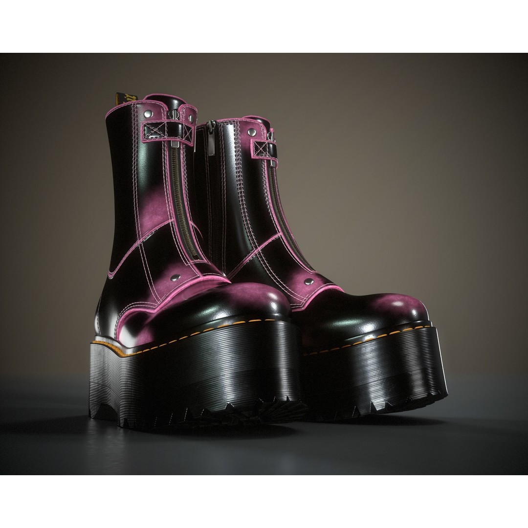Dr. Martens Jetta Hi Max 3D Model – Low Poly Game-Ready Asset, FBX, OBJ - View 16