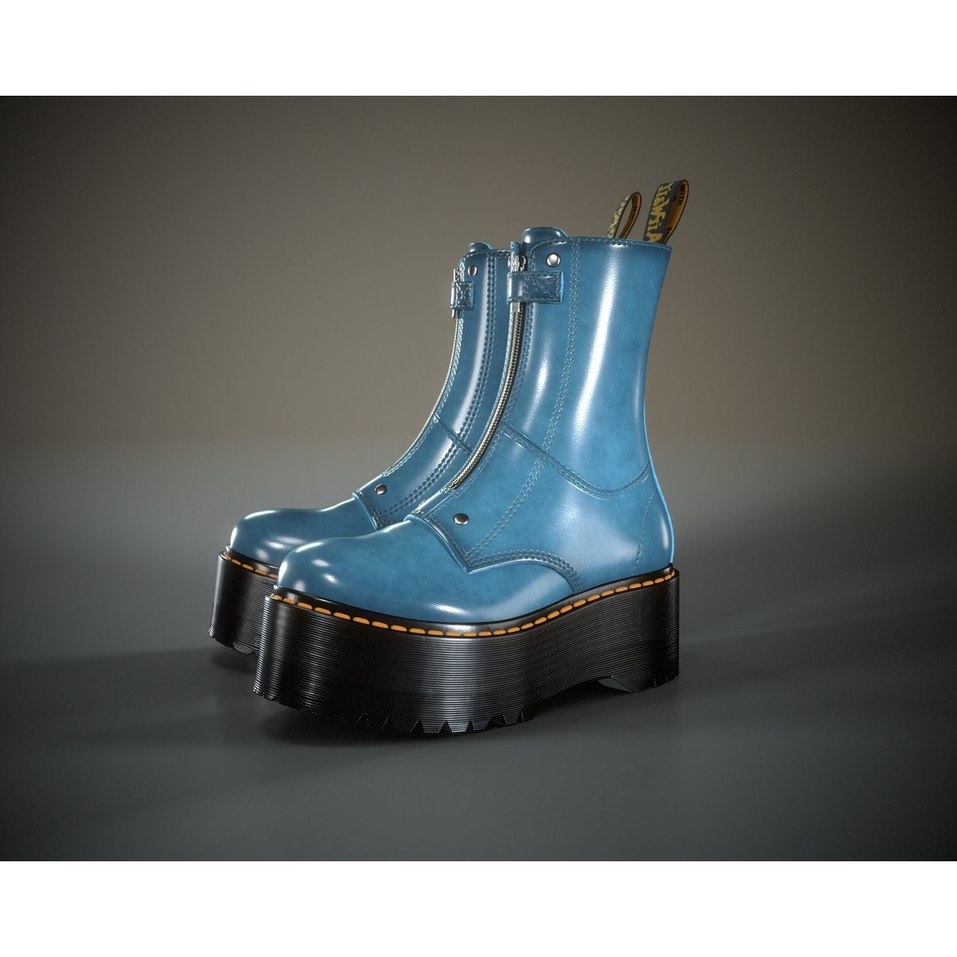 Dr. Martens Jetta Hi Max 3D Model – Low Poly Game-Ready Asset, FBX, OBJ - View 18