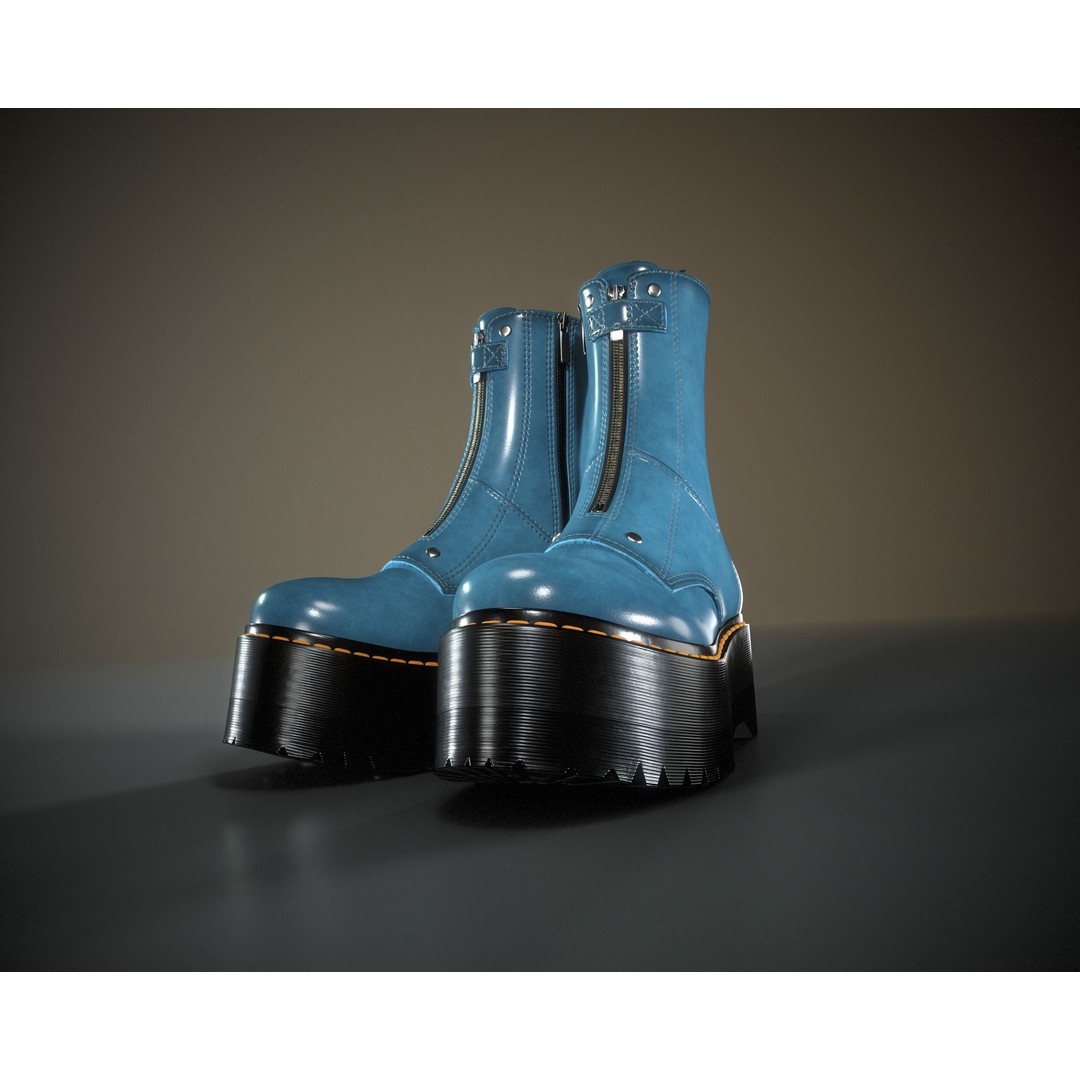 Dr. Martens Jetta Hi Max 3D Model – Low Poly Game-Ready Asset, FBX, OBJ - View 19