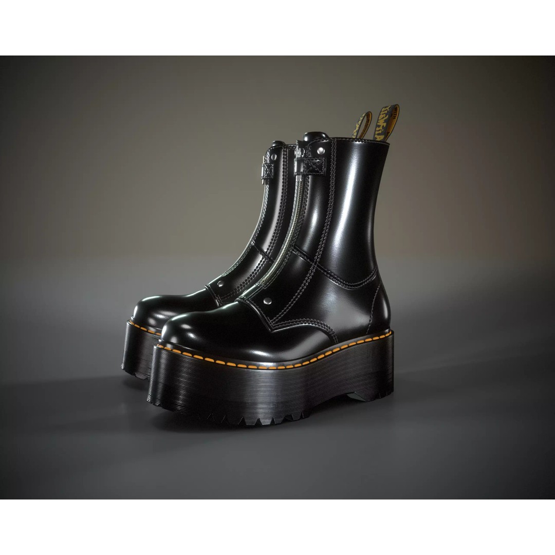 Dr. Martens Jetta Hi Max 3D Model – Low Poly Game-Ready Asset, FBX, OBJ - View 2