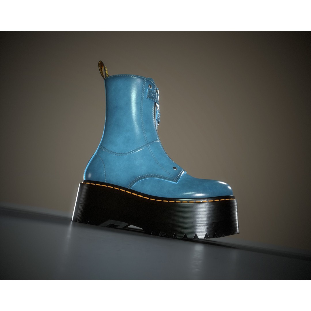 Dr. Martens Jetta Hi Max 3D Model – Low Poly Game-Ready Asset, FBX, OBJ - View 21