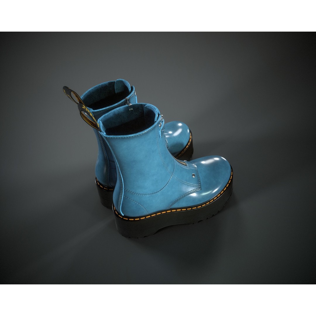 Dr. Martens Jetta Hi Max 3D Model – Low Poly Game-Ready Asset, FBX, OBJ - View 22