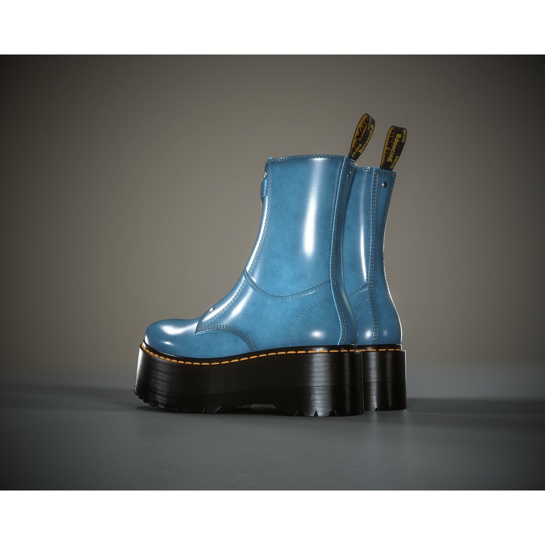 Dr. Martens Jetta Hi Max 3D Model – Low Poly Game-Ready Asset, FBX, OBJ - View 23