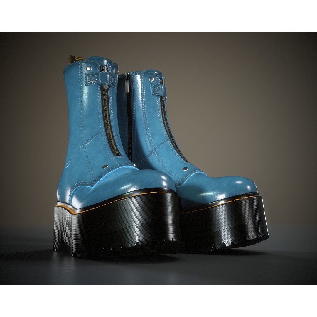 Dr. Martens Jetta Hi Max 3D Model – Low Poly Game-Ready Asset, FBX, OBJ - View 24