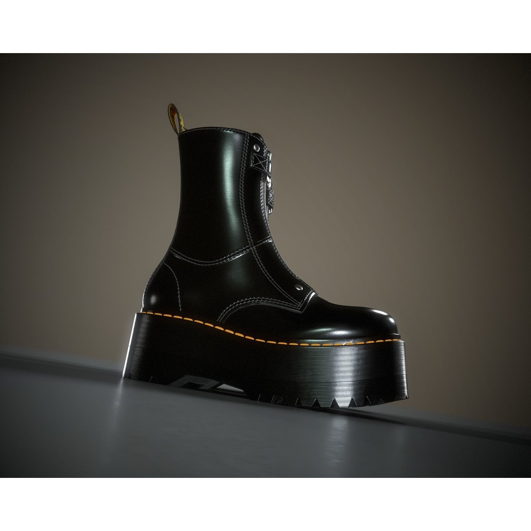 Dr. Martens Jetta Hi Max 3D Model – Low Poly Game-Ready Asset, FBX, OBJ - View 5