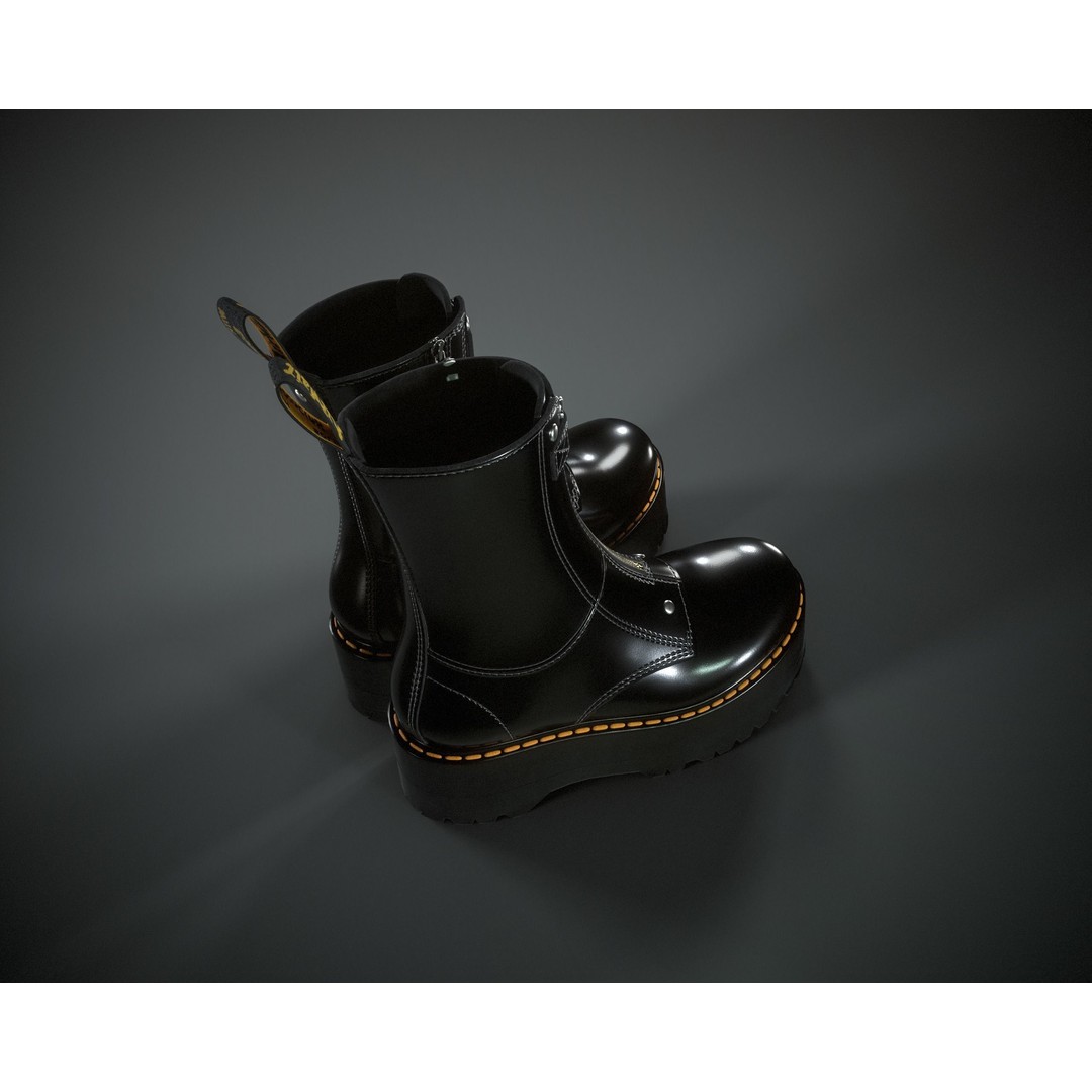 Dr. Martens Jetta Hi Max 3D Model – Low Poly Game-Ready Asset, FBX, OBJ - View 6