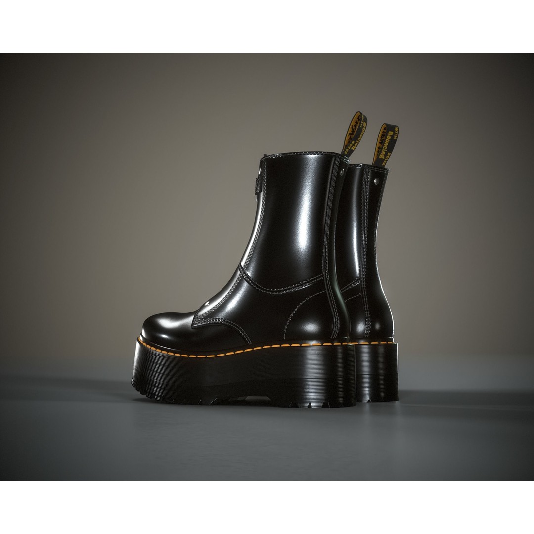 Dr. Martens Jetta Hi Max 3D Model – Low Poly Game-Ready Asset, FBX, OBJ - View 7