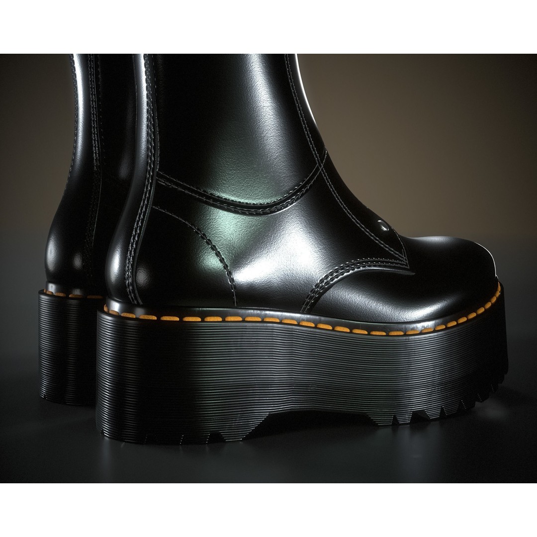 Dr. Martens Jetta Hi Max 3D Model – Low Poly Game-Ready Asset, FBX, OBJ - View 9