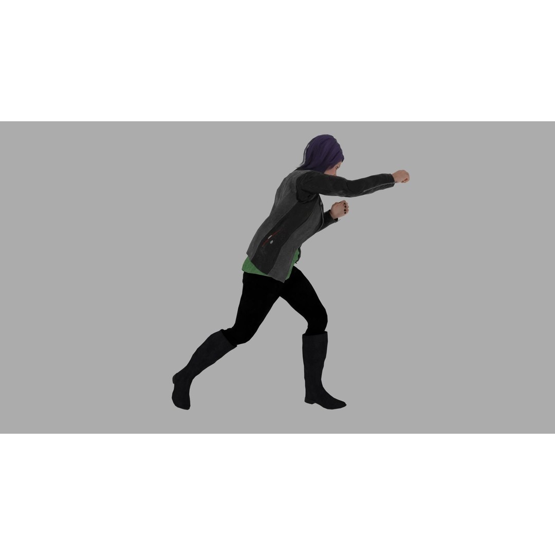 Rigged Female Character 3D Model – High Poly PBR Asset, FBX, Blender - View 10