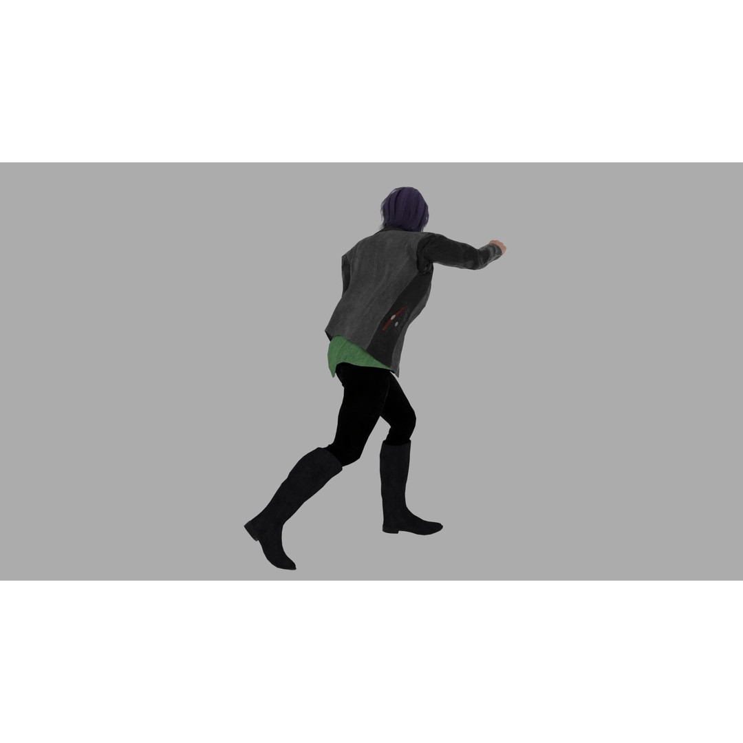 Rigged Female Character 3D Model – High Poly PBR Asset, FBX, Blender - View 11