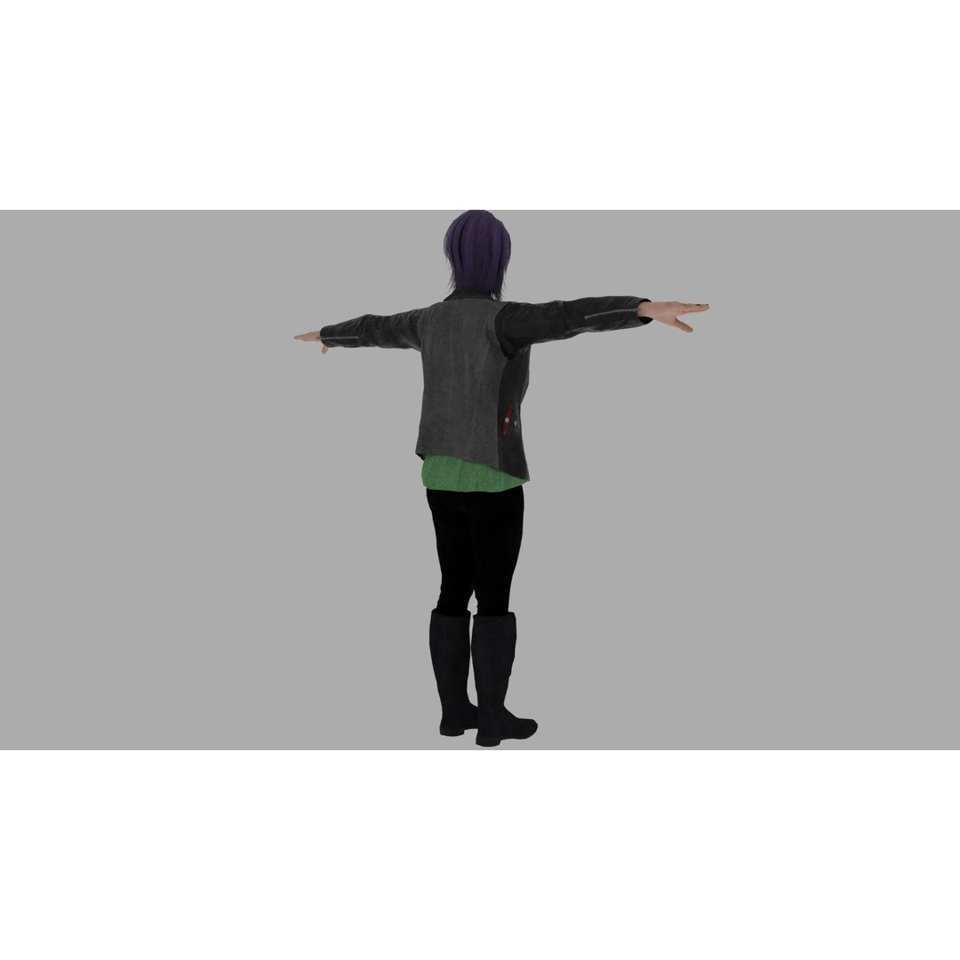 Rigged Female Character 3D Model – High Poly PBR Asset, FBX, Blender - View 13