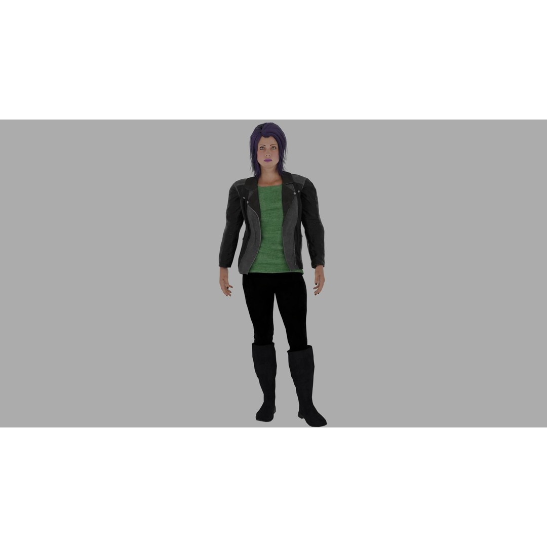 Rigged Female Character 3D Model – High Poly PBR Asset, FBX, Blender - View 15
