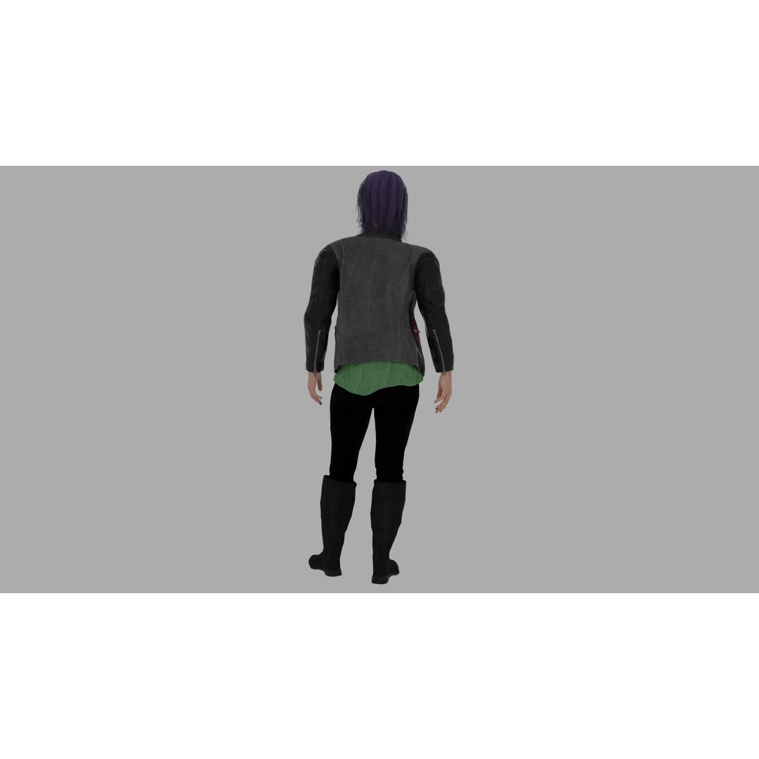 Rigged Female Character 3D Model – High Poly PBR Asset, FBX, Blender - View 16