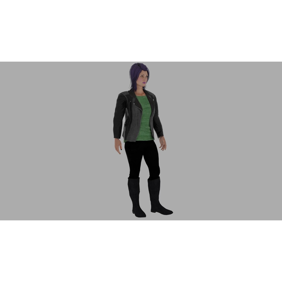 Rigged Female Character 3D Model – High Poly PBR Asset, FBX, Blender - View 17