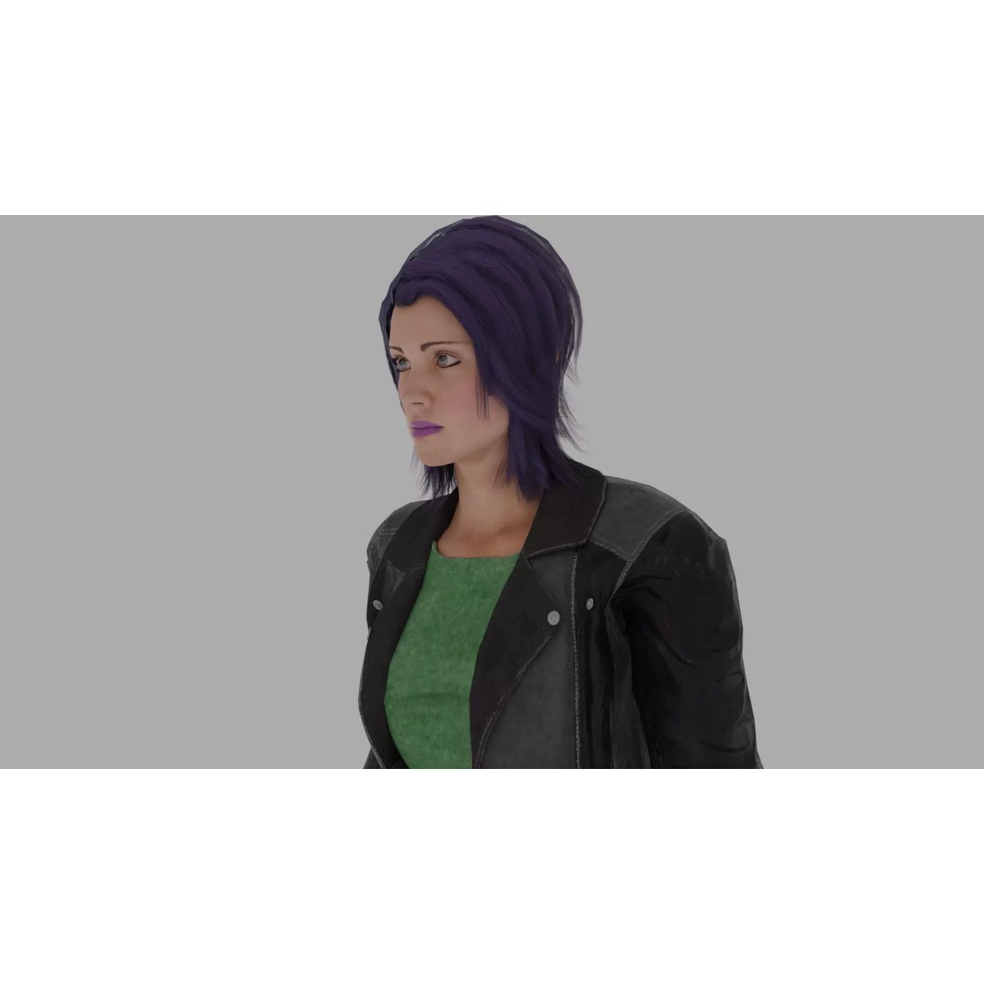 Rigged Female Character 3D Model – High Poly PBR Asset, FBX, Blender - View 2