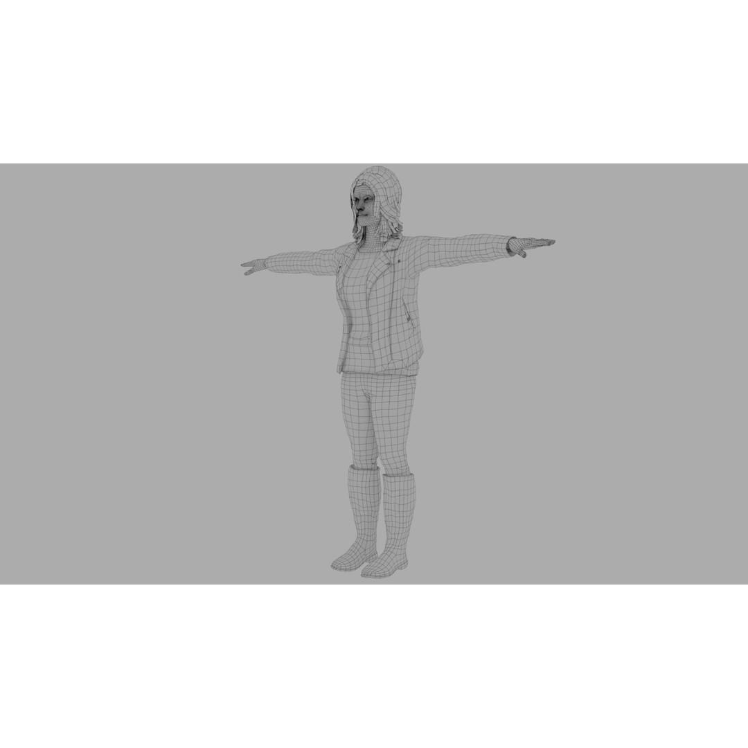 Rigged Female Character 3D Model – High Poly PBR Asset, FBX, Blender - View 20