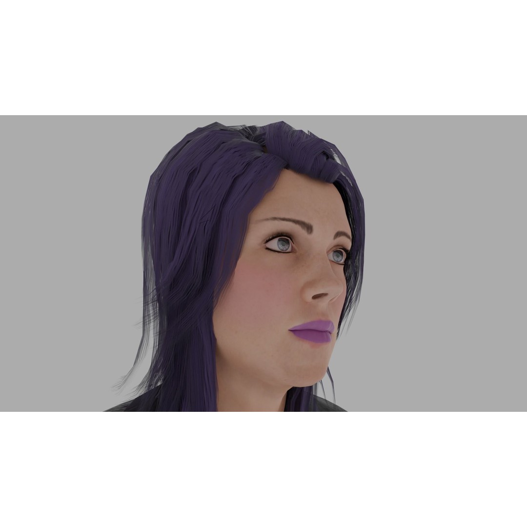 Rigged Female Character 3D Model – High Poly PBR Asset, FBX, Blender - View 3