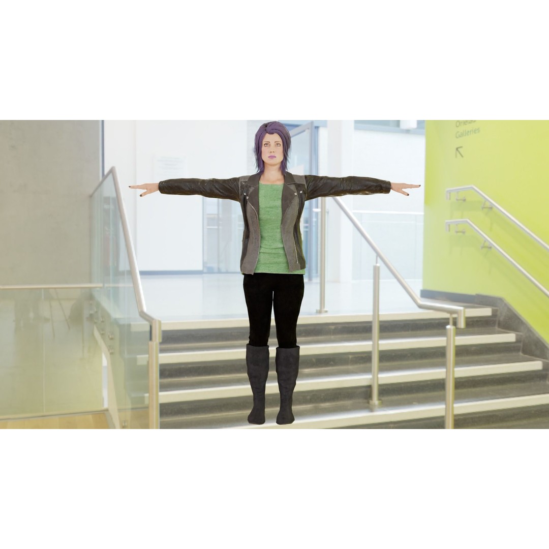 Rigged Female Character 3D Model – High Poly PBR Asset, FBX, Blender - View 5