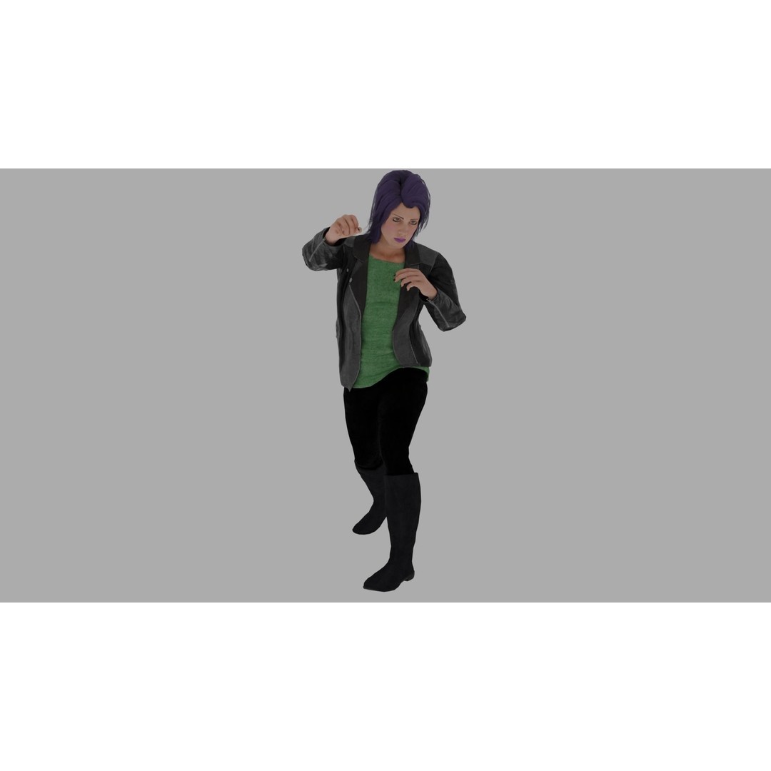 Rigged Female Character 3D Model – High Poly PBR Asset, FBX, Blender - View 9