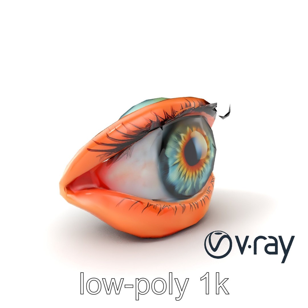 Realistic Human Eye 3D Model – Low Poly PBR Asset for Games and Rendering - View 3