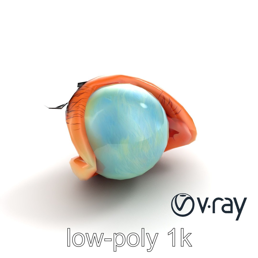 Realistic Human Eye 3D Model – Low Poly PBR Asset for Games and Rendering - View 8