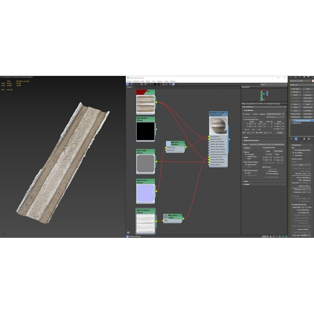 Snowy Road 3D Model – Low Poly PBR Asset for Games and Archviz