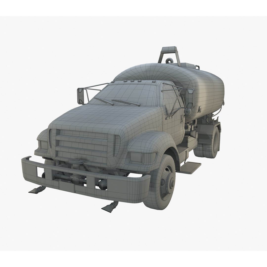Water Truck 3D Model – Game Ready Low Poly Vehicle, PBR Textures - View 10