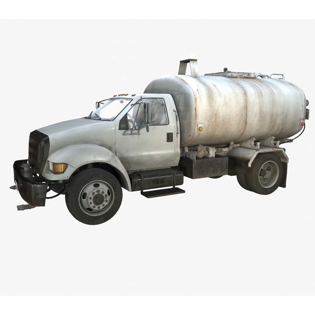 Water Truck 3D Model – Game Ready Low Poly Vehicle, PBR Textures - View 11