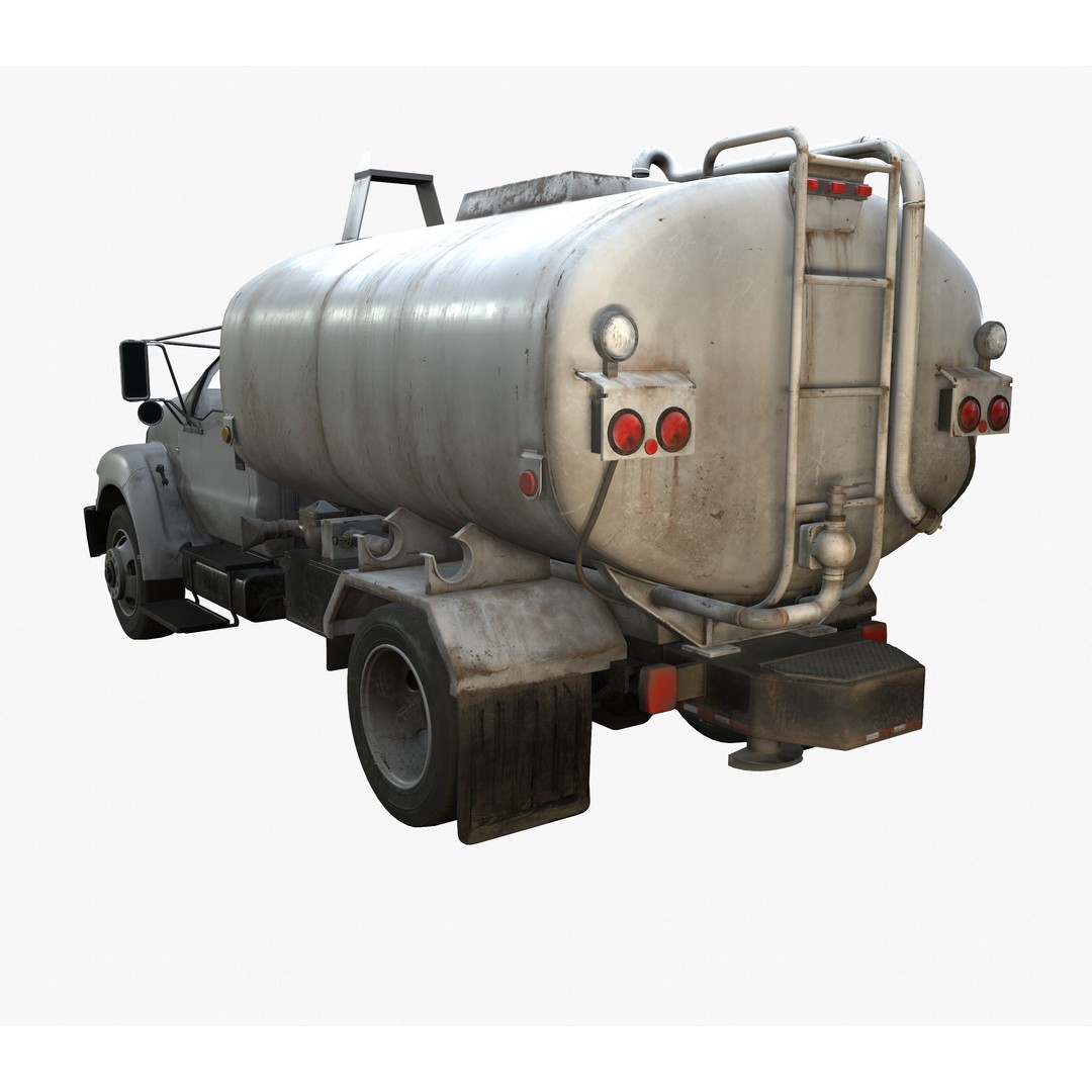Water Truck 3D Model – Game Ready Low Poly Vehicle, PBR Textures - View 15